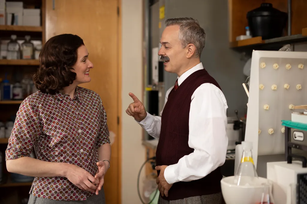 Nan discusses her work with Dr. Papanicolaou, inventor of the Pap smear, in the TheatreWorks world premiere play “Nan and the Lower Body.”